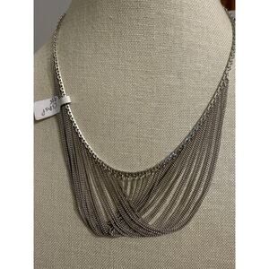 Vintage Multi Strand Silver Tone Necklace 16” 23g clasp 925